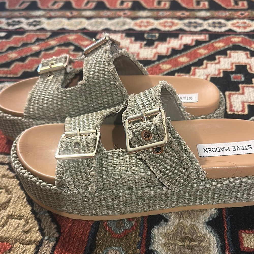 Steve Madden Karrigan Woven Platform Sandals
